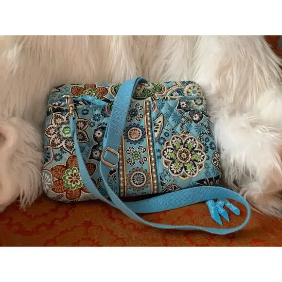 Vera Bradley 12" mini Laptop  Hard Case w/Shoulder Strap in Bali Blue EUC - Picture 11 of 11